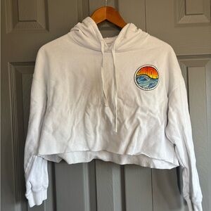 White Cropped Hoodie Lightweight